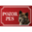 Akita Inu - Kovová tabuľka POZOR PES