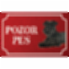 Bradáč čierny - Kovová tabuľka POZOR PES
