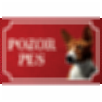 Basenji - Kovová tabuľka POZOR PES