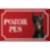 Doberman - Kovová tabuľka POZOR PES