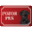 Hladkosrstý retríver - Kovová tabuľka POZOR PES
