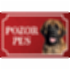Leonberger - Kovová tabuľka POZOR PES