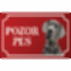 Nemecká doga - Kovová tabuľka POZOR PES