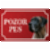 Nemecká doga - Kovová tabuľka POZOR PES
