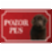 Novofundlandský pes - Kovová tabuľka POZOR PES