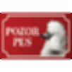 Pudel veľký - Kovová tabuľka POZOR PES