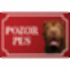Šarpej - Kovová tabuľka POZOR PES