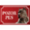Americký bulteriér - Kovová tabuľka POZOR PES