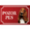 Baset - Kovová tabuľka POZOR PES