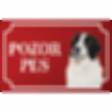 Landseer - Kovová tabuľka POZOR PES