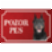 Boseron - Kovová tabuľka POZOR PES
