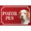 Anglický stavač - Kovová tabuľka POZOR PES